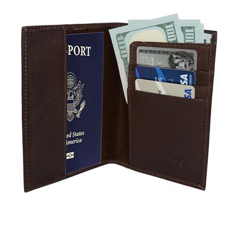 rfid blocking leather passport wallet